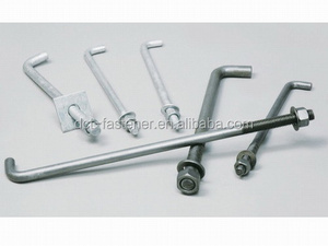 Perno y tuerca de anclaje de base de acero al carbono tipo L M20 M24 <span class=keywords><strong>HDG</strong></span> con arandela DIN estándar acabado liso - Product Image 3