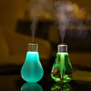 Hidly Bulb Shape Micro-Landscape Air Humidifier with LED Night Light USB Mini Humidifier Kit for Home Office Best Gift