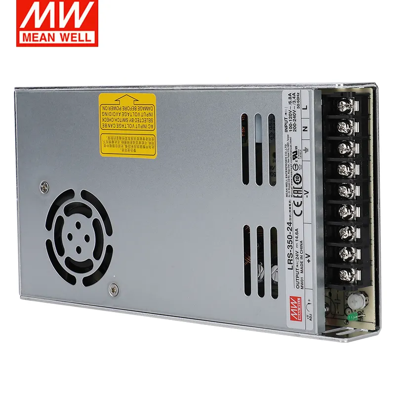 Meanwell Saklar Catu Daya SMPS, LRS-350-24 24V 350W 110V AC/DC