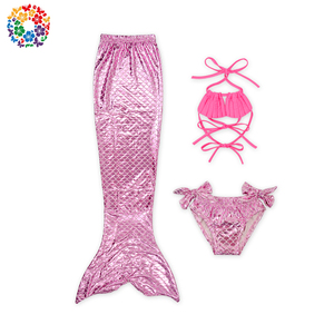 Maillot de bain en forme de sirène pour enfants, ensemble deux pièces, couleur rose, avec soutien-gorge et short, Sexy, pour jeunes filles, vente en gros, 2019 - Product Image 1