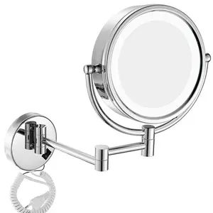 Miroir loupe à lumière LED Double face, miroir de maquillage pour courtoisie d'hôtel 1x3x/5X/7x/10x