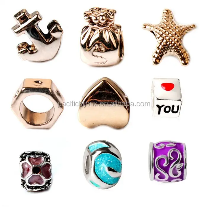 fashion unique gold plating parts for diy bracelet jewelry making mixed assortment alloy charm bead