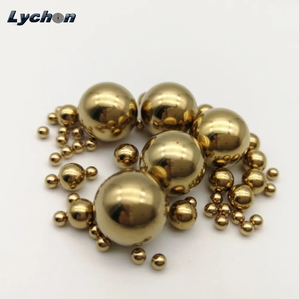 Bola de aço dourada galvanizada de bronze 2.54mm-50mm, para decoração de joias