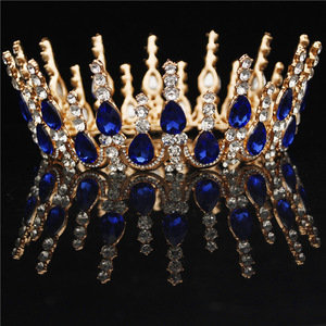 Barocco Oro Sposa Corona Della Regina Re Grande Corona <span class=keywords><strong>Tiara</strong></span> Prom <span class=keywords><strong>Diadema</strong></span> monili dei capelli Da Sposa Diademi <span class=keywords><strong>e</strong></span> Corone Fascia Dei Capelli OrnaJewelry - Product Image 1
