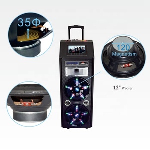 Dual 12-inch công suất cao chuyên nghiệp hoạt động xe đẩy loa 9 "Màn hình LCD cho máy tính điện thoại di động tính năng RGB DVD Player - Product Image 2