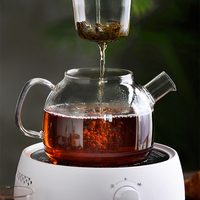 Théière en verre filtreur artisanale de 1000 ml