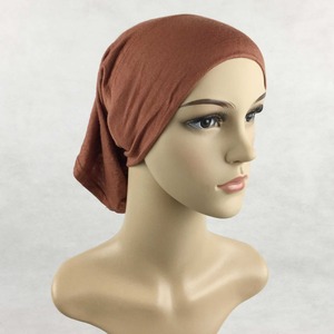 Fashion Jersey jilbab tabung Turban topi di bawah syal Bonnet dalam polos Muslim Hijab penutup dalam Islami bungkus kepala pakaian