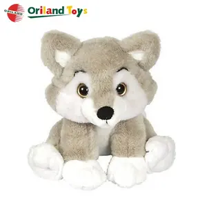 Custom Schattig Zacht Wit Grijs Baby Wolf Pluche Knuffels Speelgoed