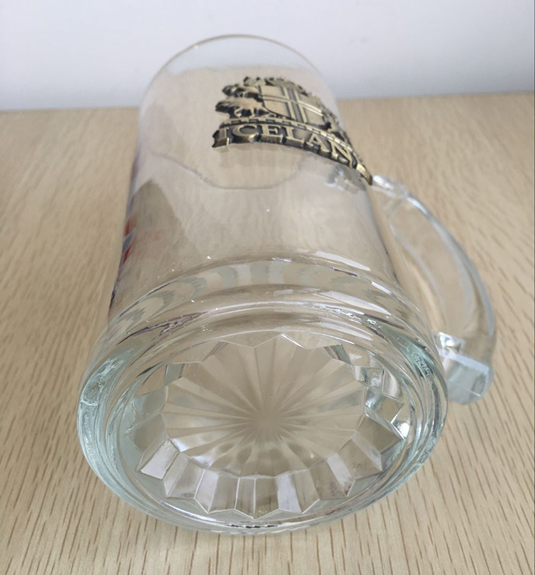New Fashion Customized Logo Best Value Large Capacity Glass Beer Mug With Handle