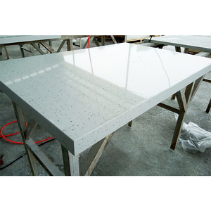 Mặt Bàn Làm Việc Của Nhà Máy Arbeitsplatte Mặt Bàn Đá Thạch Anh Lấp Lánh Màu Trắng - Product Image 2