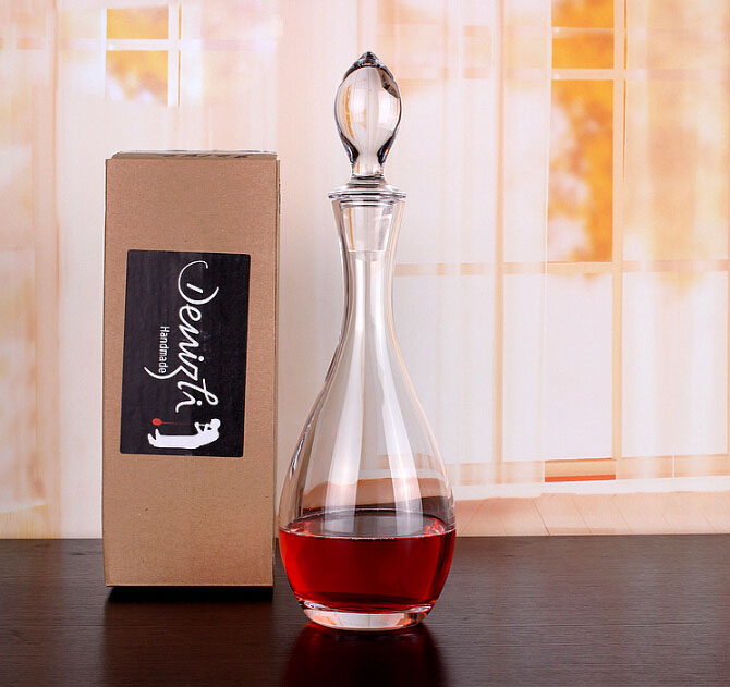 Wholesale Antique Slanted Cutting Crystal Wine Decanter