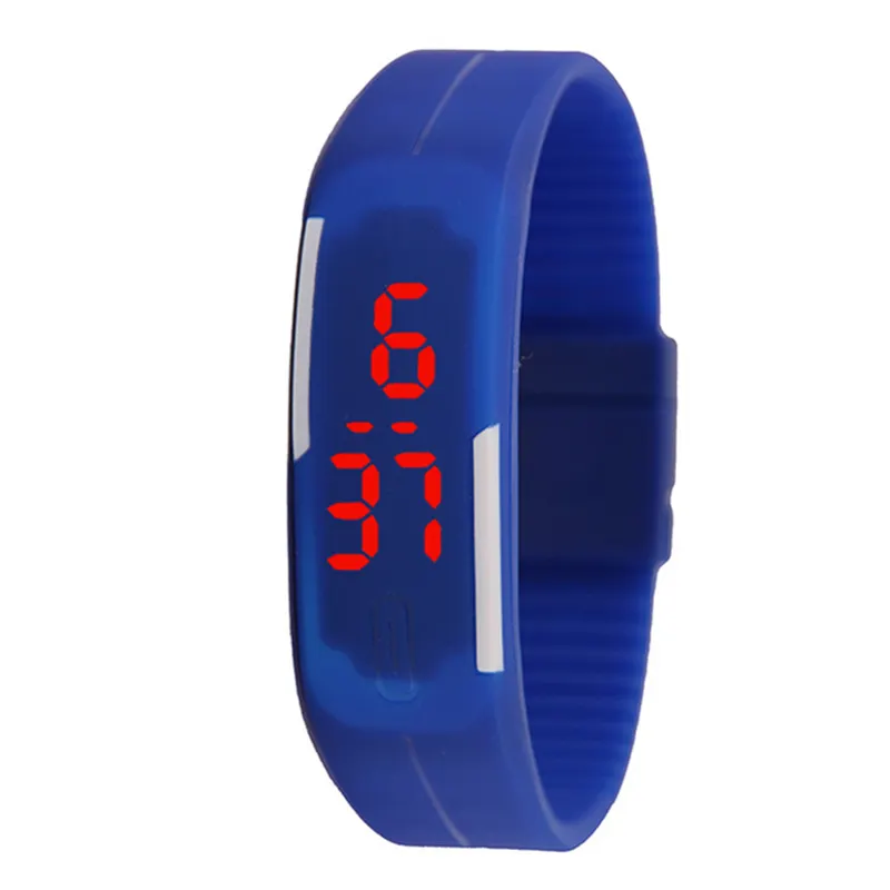 Лидер продаж, комплект одежды для мальчиков и девочек с браслет наручные часы со светодиодной подсветкой часы желе 14 видов цветов пластиковые детские спортивные цифровые часы по низкой цене