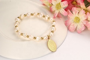 ขายส่งแฟชั่นเครื่องประดับพระเยซูแม่ Holly Saint Virgin <span class=keywords><strong>Maria</strong></span> Gold Charms สร้อยข้อมือผู้หญิง - Product Image 2