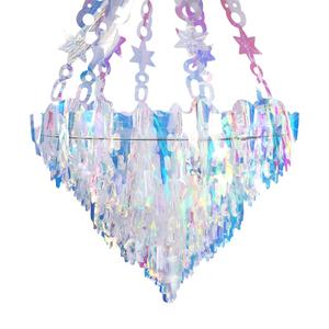 Nicro Iridescent Film Chandelier <strong>Ceiling</strong> Ornaments Home Hanging Party <strong>Decorations</strong> <strong>Wedding</strong> <strong>Ceiling</strong> Decor - Product Image 2