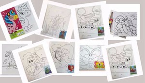 All'ingrosso <span class=keywords><strong>per</strong></span> bambini fai da te pittura ad olio con numeri <span class=keywords><strong>Kit</strong></span> di tela allungata 25x25cm - Product Image 2