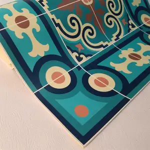 Tapis de sol en vinyle avec imprimé UV, noir et blanc, 1 pièce, pour cuisine et salon - Product Image 1