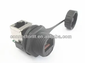 IP67 box mounting female rj45 socket right angled rj45 connector