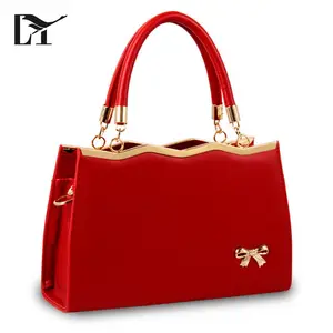 2018 नई डिजाइन Elegent महिलाओं के हाथ बैग कार्यालय लेडी लाल रंग पु चमड़े हैंडबैग