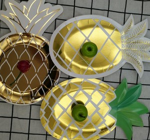 <span class=keywords><strong>Assiette</strong></span> en papier dorée imprimée unique à prix attractif jetable - Product Image 3