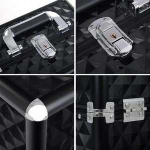 Maletín para maquillaje, estuche de belleza para esteticista, equipaje de mano negro, estuche de maquillaje de belleza de estilo diamante - Product Image 6