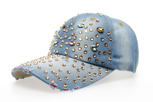Wholesale Factory Sale Bling Bling Baseball <strong>Cap</strong> for <strong>Women</strong> Rhinestone Crown Crown <strong>Flat</strong> Brim Sports Style Bows Men's Dad Hat Style - Product Image 3