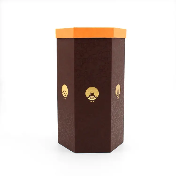 Fábrica de luxo personalizado caixa de papel de embalagem de papelão hexágono com vários espaços de armazenamento para biscuit/mooncake/outros produtos