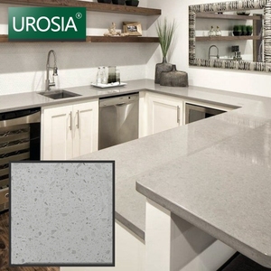 ขายร้อนครัว Prefab ควอตซ์หิน Countertops สีเหลืองประดิษฐ์หินแผ่นเคาน์เตอร์