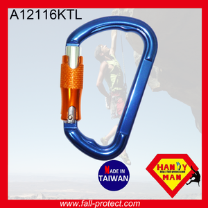 Twist Lock Hook Aluminum Outdoor Sport 25KN D Type Rock Climbing Carabiner - Product Image 2