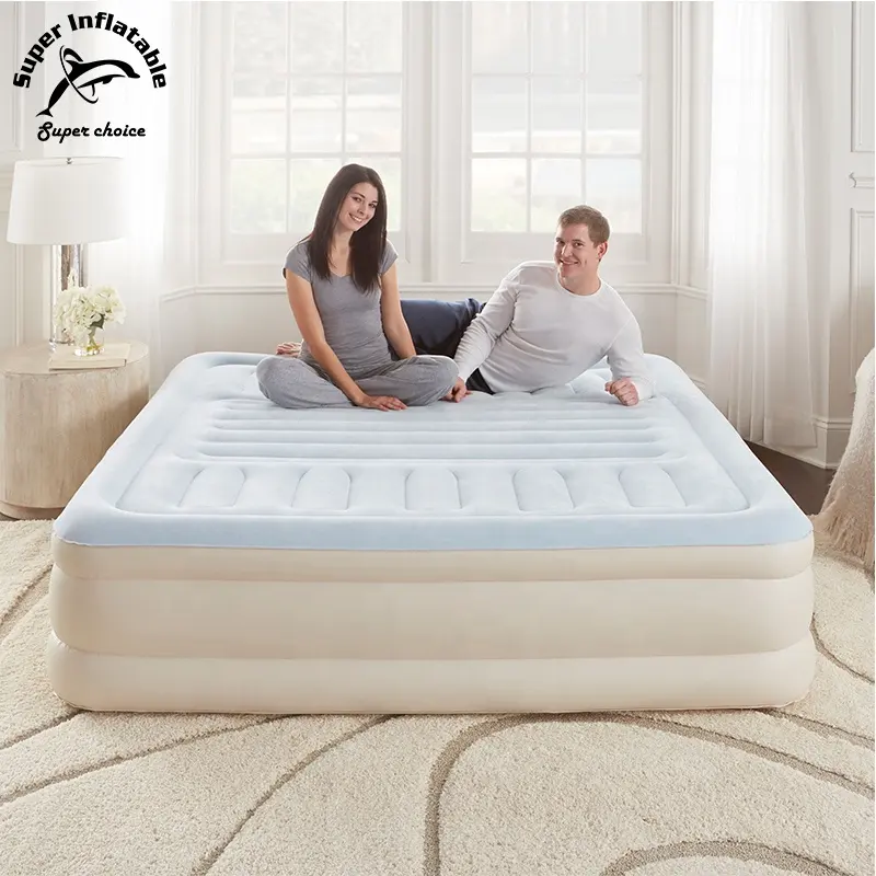 Cama de aire inflable de lujo para dormitorio, colchón de calidad Premium, tamaño King, cómoda