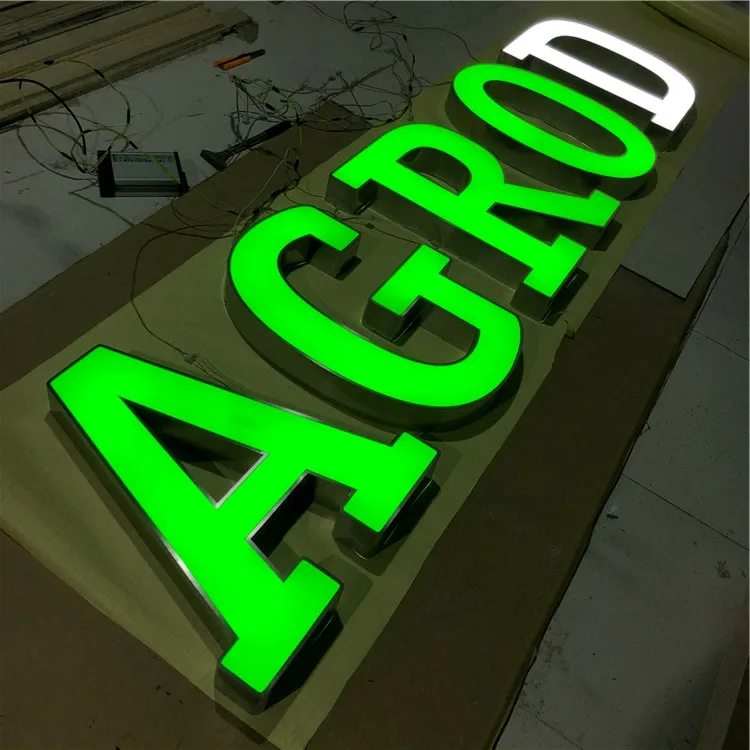 Çin fabrika Özel logo işaretleri Ön Yaktı Epoksi Reçine 3D LED kanallı harfler Işaretleri