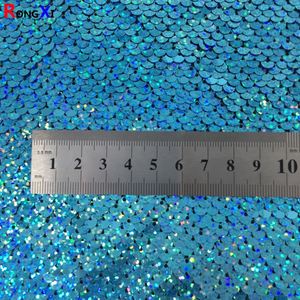 Prix compétitif RXF0751 5MM tissu à paillettes réversible multicolore 100% polyester maille paillettes dentelle française tissu de broderie - Product Image 3