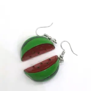 Cartoon Watermelon Shape Resin Drop Earring For for Women Girls Cute Accessories Summer Jewelry