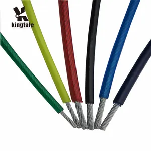 Kingtale 6x7+PP steel wire with RED PVC coated cable