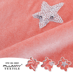 Shaoxing keqiao estrella lentejuelas bordado Corea tela de terciopelo para ropa de mujer - Product Image 5