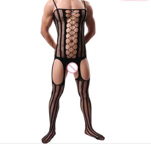 Degli <span class=keywords><strong>uomini</strong></span> Calze A Rete Bodystocking <span class=keywords><strong>Collant</strong></span> Sexy Lingerie Biancheria Intima - Product Image 2