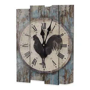 Refun — horloge murale en ferme porte-bonheur, Style campagnard Chic rustique, tapisserie artisanale du bois, Style campagnard