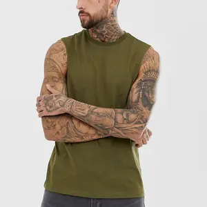 Men's 50/50 Polyester <strong>Cotton</strong> Sleeveless T-Shirt Relaxed Fit <strong>Cotton</strong> Poly Blend Tee for Casual <strong>Wear</strong> - Product Image 1