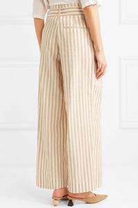 <span class=keywords><strong>Pantaloni</strong></span> larghi in cotone e <span class=keywords><strong>lino</strong></span> a righe da donna dell'ufficio di moda - Product Image 4