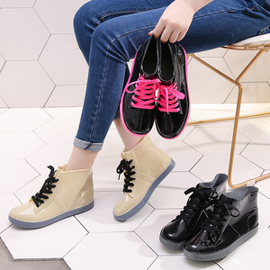 Delle donne Stivali Da Pioggia Impermeabile di Alta Cima <span class=keywords><strong>Scarpe</strong></span> Da Pioggia con Lace Up Anti-Slip Giallo <span class=keywords><strong>Scarpe</strong></span> Da Giardino - Product Image 4