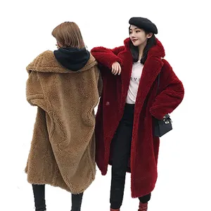 מאו מאו פרווה מפעל מותאם אישית גדול Shearling מעיל גבירותיי ארוך סגנון פרווה בגד Shearling מעילים