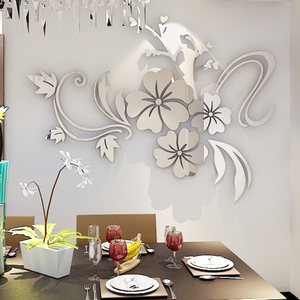 <span class=keywords><strong>Adesivi</strong></span> Murali 3D a Specchio con Fiori per Decorazione Soggiorno, Camera dei Bambini e Casa del Bambino - Product Image 2