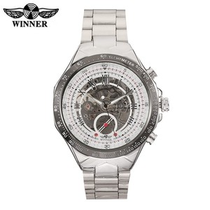 VINCITORE <span class=keywords><strong>Argento</strong></span> orologi da <span class=keywords><strong>uomo</strong></span> in acciaio inox top brand di Lusso <span class=keywords><strong>orologio</strong></span> Montre Homme <span class=keywords><strong>orologio</strong></span> scheletro meccanico <span class=keywords><strong>orologio</strong></span> 2017 - Product Image 2