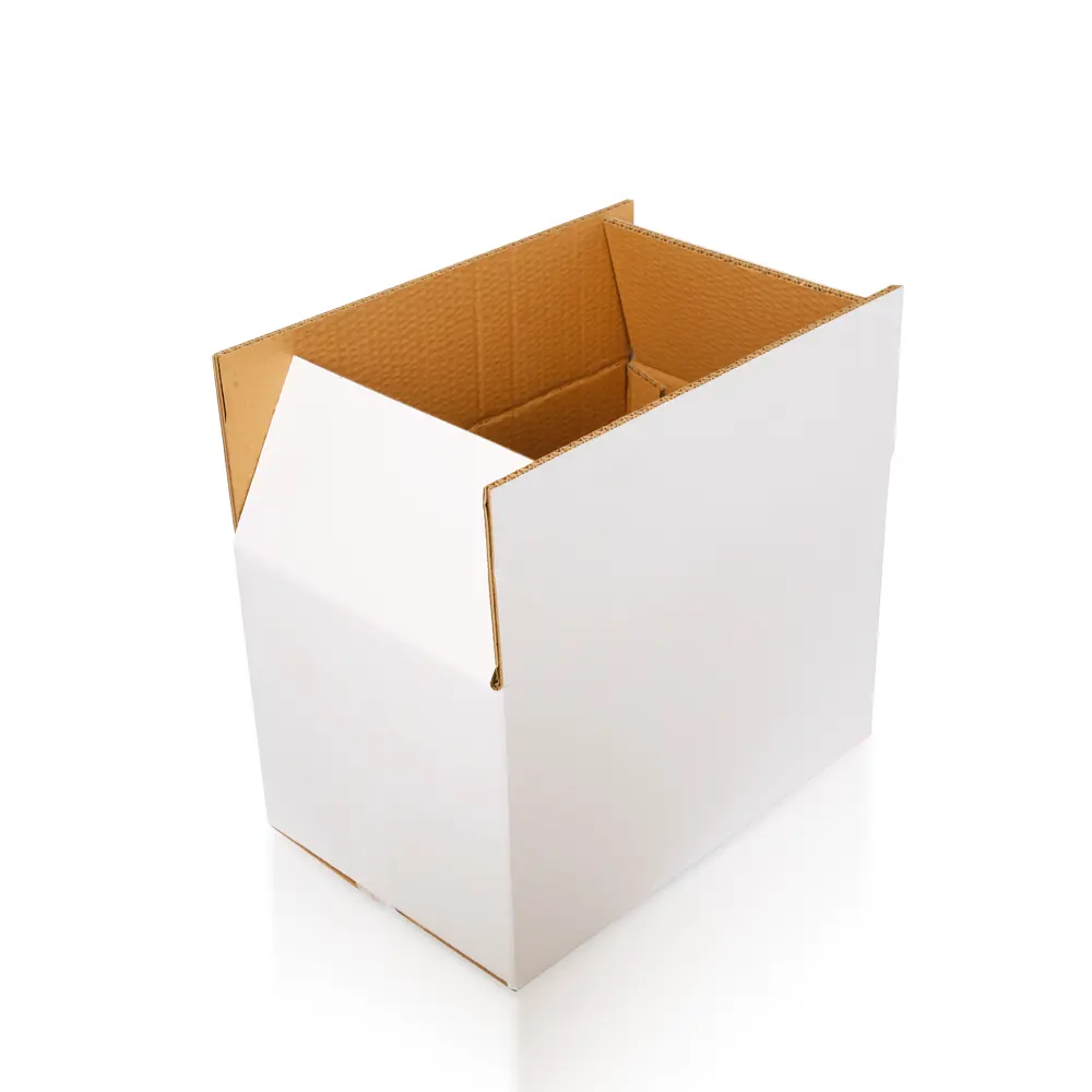 30x30x30 कस्टम लोगो सफेद लच्छेदार कागज नियमित slotted गत्ते का डिब्बा नालीदार बॉक्स