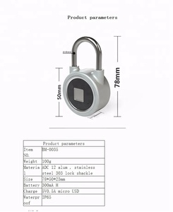<span class=keywords><strong>Meilleur</strong></span> <span class=keywords><strong>cadenas</strong></span> de marque Globe, petit scanner biométrique d'empreintes digitales, <span class=keywords><strong>cadenas</strong></span> pour vélo d'extérieur - Product Image 4