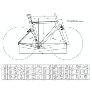 Yongfu — <span class=keywords><strong>cadre</strong></span> de vélo de <span class=keywords><strong>route</strong></span> en fibre de carbone 700C, couleur bleue, supports de freins Direct - Product Image 6