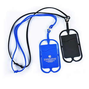 シリコンネックストラップOEM携帯電話ストラップカードホルダー付き - Product Image 1