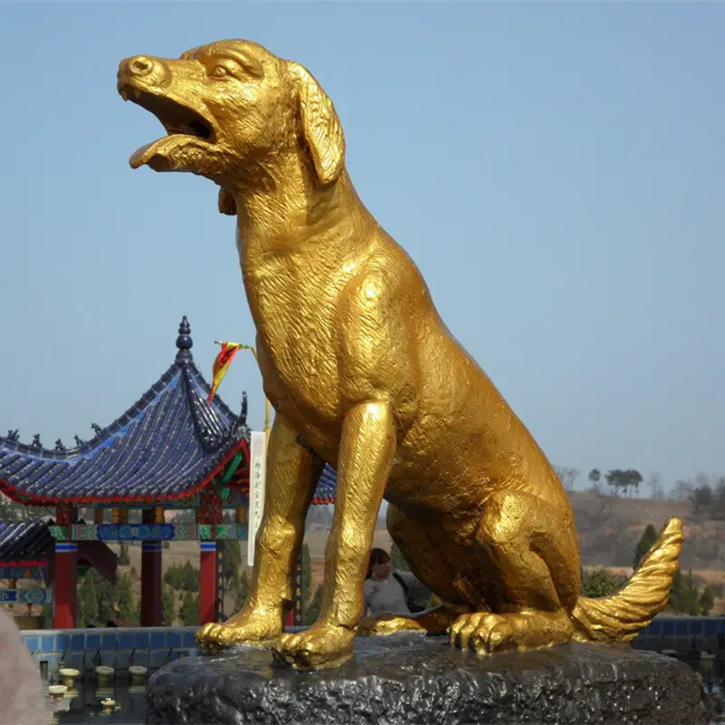 Đúc tượng động vật antique bronze dog tượng để bán