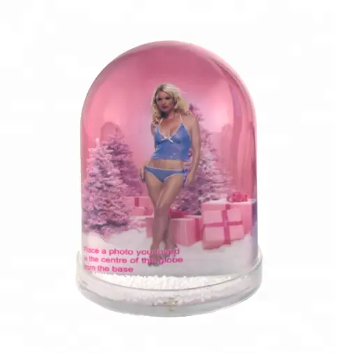 Hot Sexy Girl Tourist Souvenir Custom Acrylic Glass Liquid Filled Picture Rahmen Photo Frames Snow Globe Photo