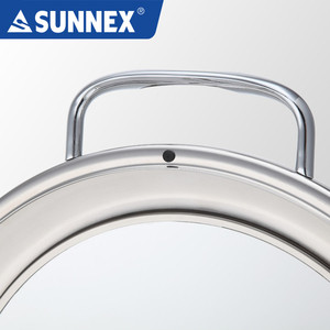 หม้ออุ่นอาหารบุฟเฟ่ต์สเตนเลสสตีล 10 ลิตร สำหรับเตาแม่เหล็กไฟฟ้า พร้อมฝากระจกนิรภัยแบบกว้าง สำหรับอุปกรณ์จัดเลี้ยงเชิงพาณิชย์ - Product Image 3