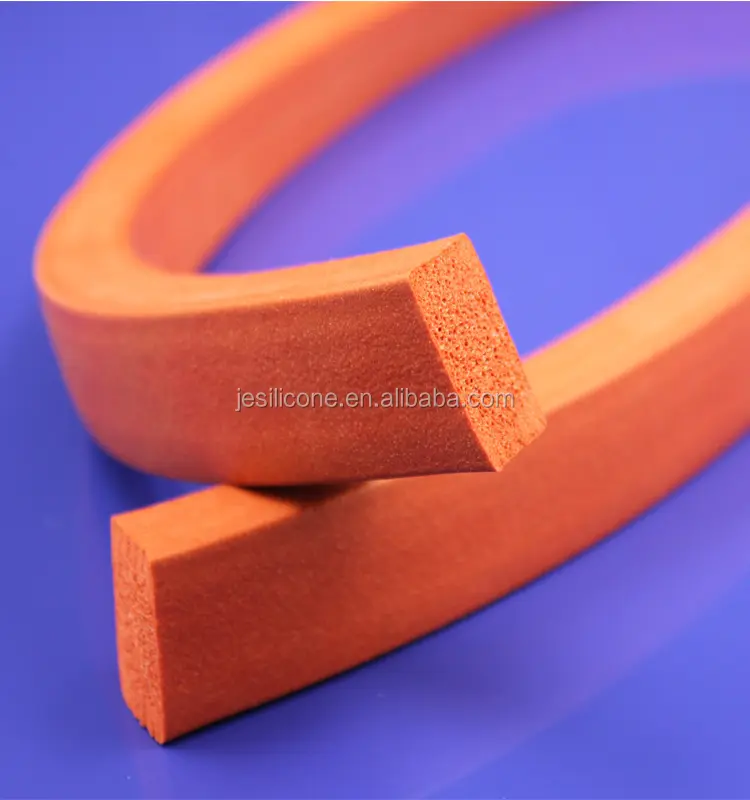 Rosso schiuma di silicone guarnizioni in gomma striscia, schiuma di silicone spugna bordatura in gomma striscia